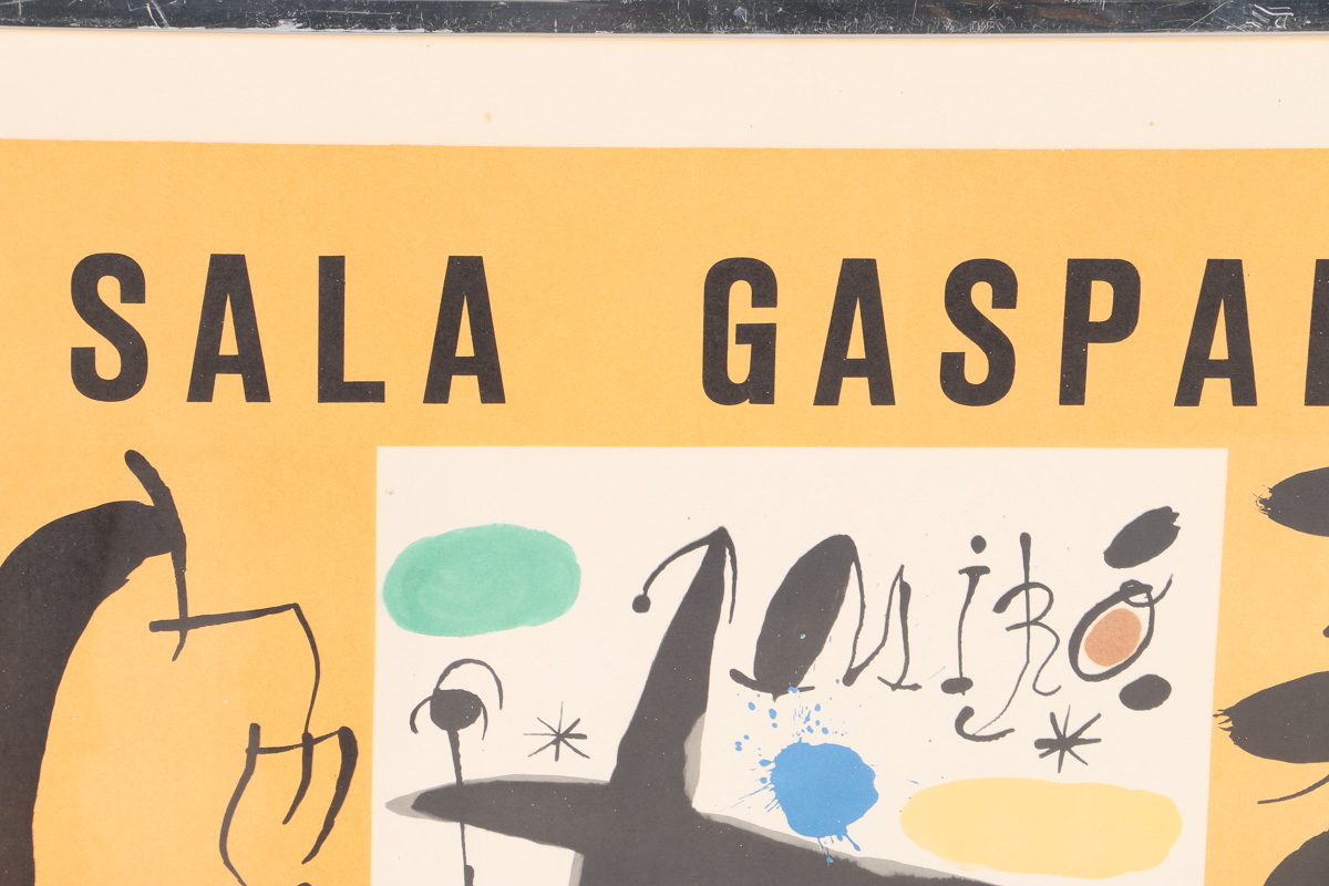 Framed 1968 Joan Miro Sala Gaspar Exhibit Poster
