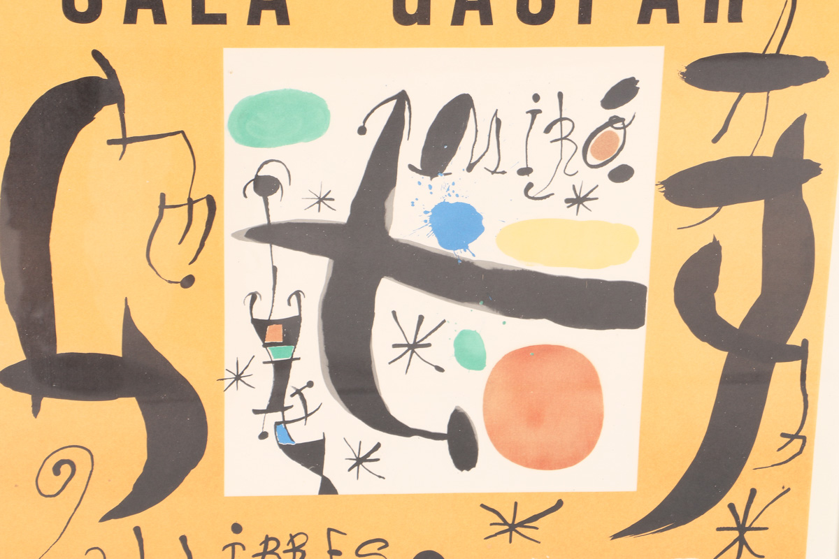 Framed 1968 Joan Miro Sala Gaspar Exhibit Poster