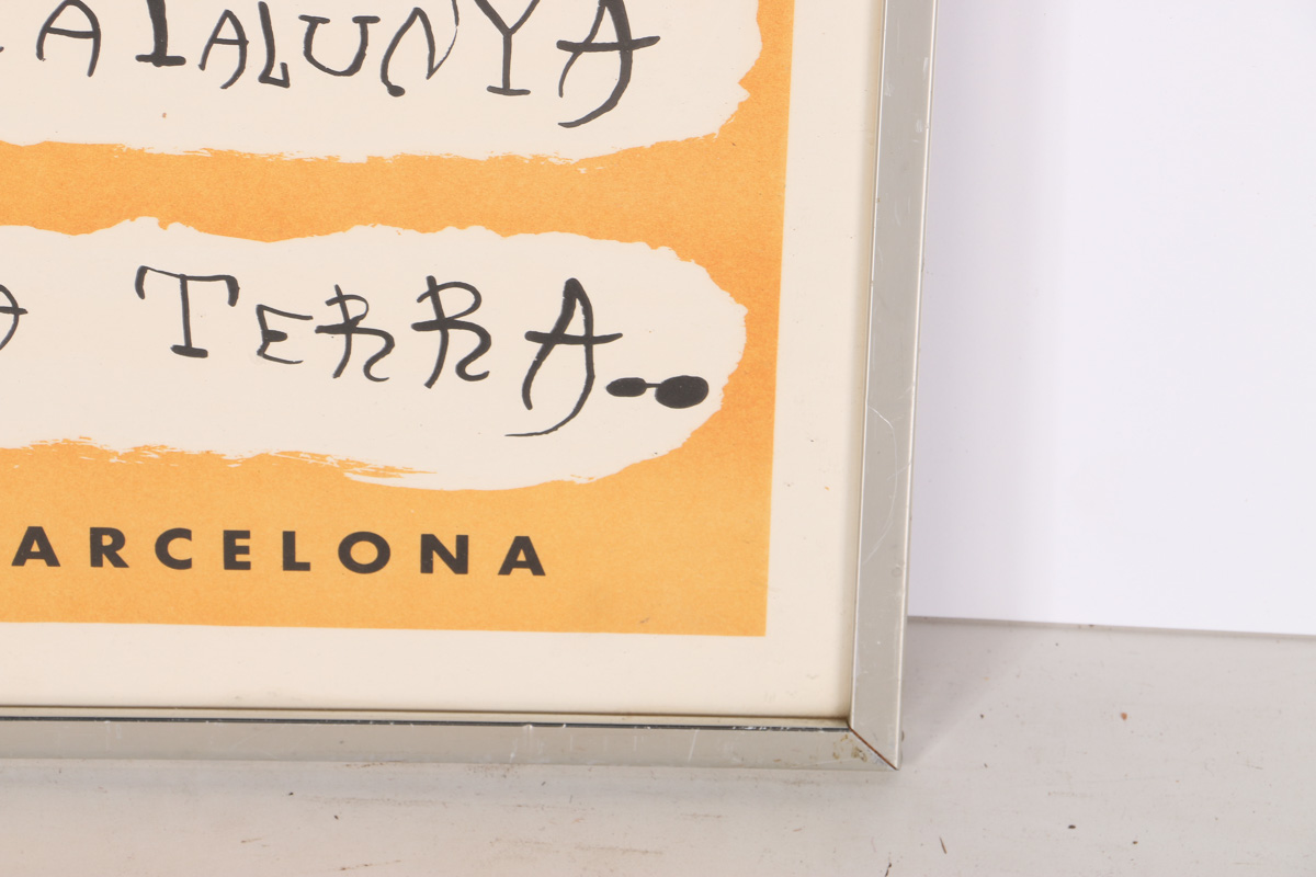 Framed 1968 Joan Miro Sala Gaspar Exhibit Poster