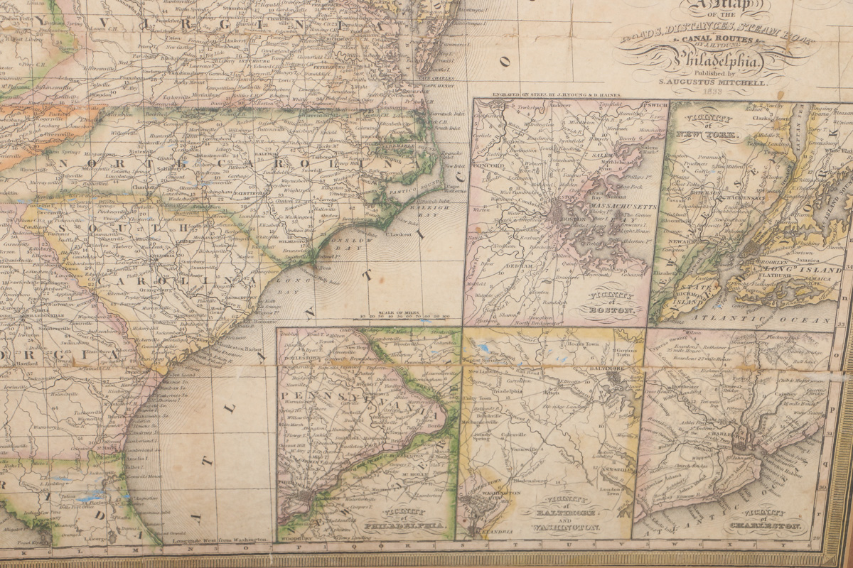 Mitchell's Travellers Guide Throught the United States Map