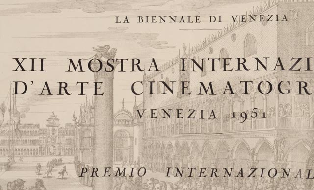 1951 Venice Biennial Art Festival Award Certificate for Billy Wilder Film "Big Carnival"