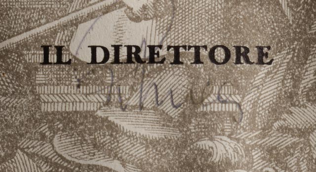 1951 Venice Biennial Art Festival Award Certificate for Billy Wilder Film "Big Carnival"