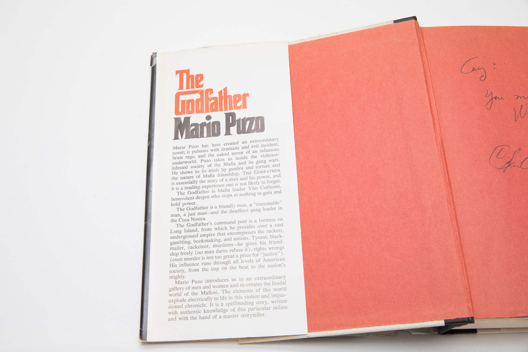 Signed Copy of "The Godfather" by Mario Puzo