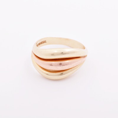 14K Yellow Gold and Rose Gold Wave Ring 14K Yellow Gold and Rose Gold Wave Ring