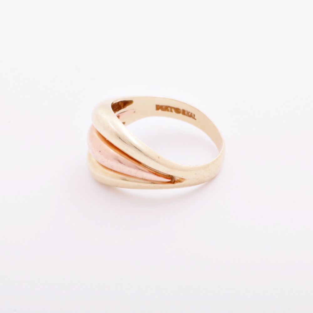 14K Yellow Gold and Rose Gold Wave Ring