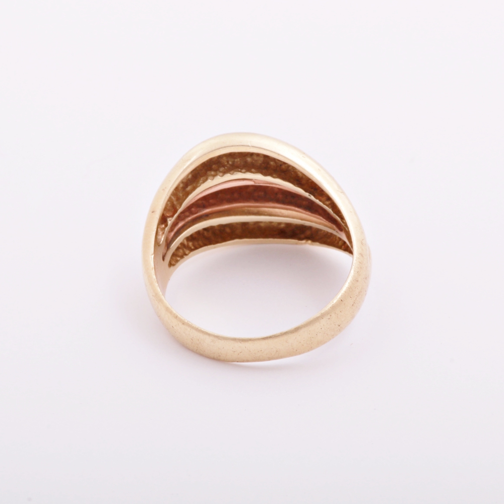 14K Yellow Gold and Rose Gold Wave Ring