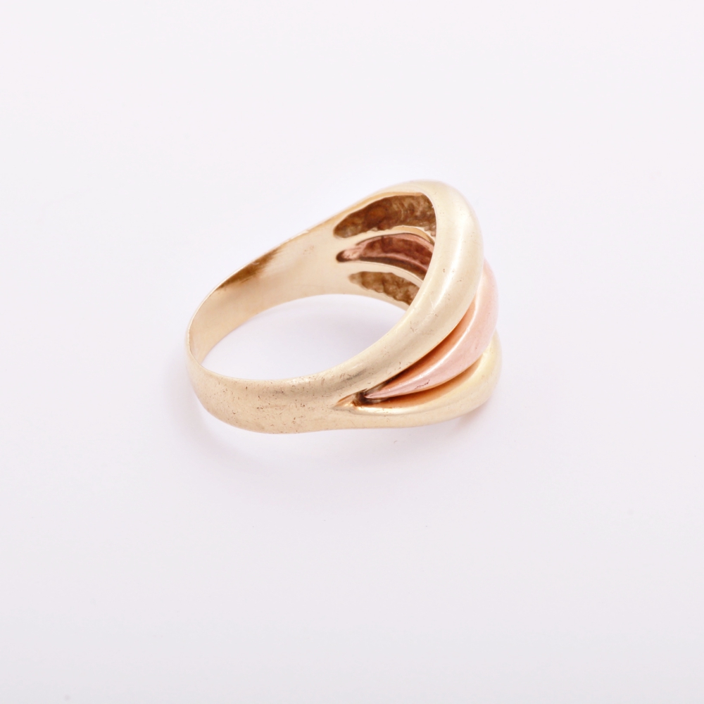14K Yellow Gold and Rose Gold Wave Ring