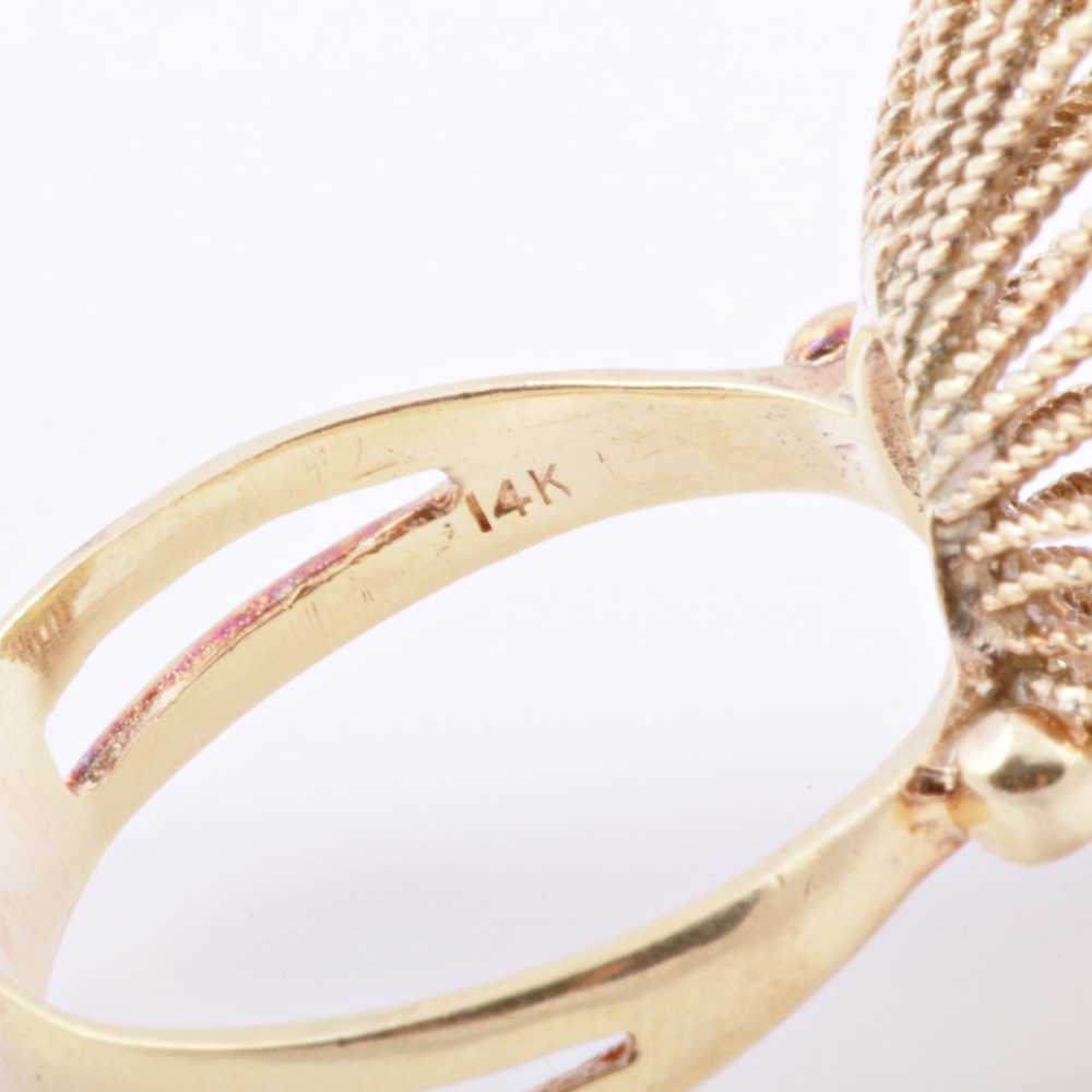 14K Yellow Gold Ring with Smoky Quartz