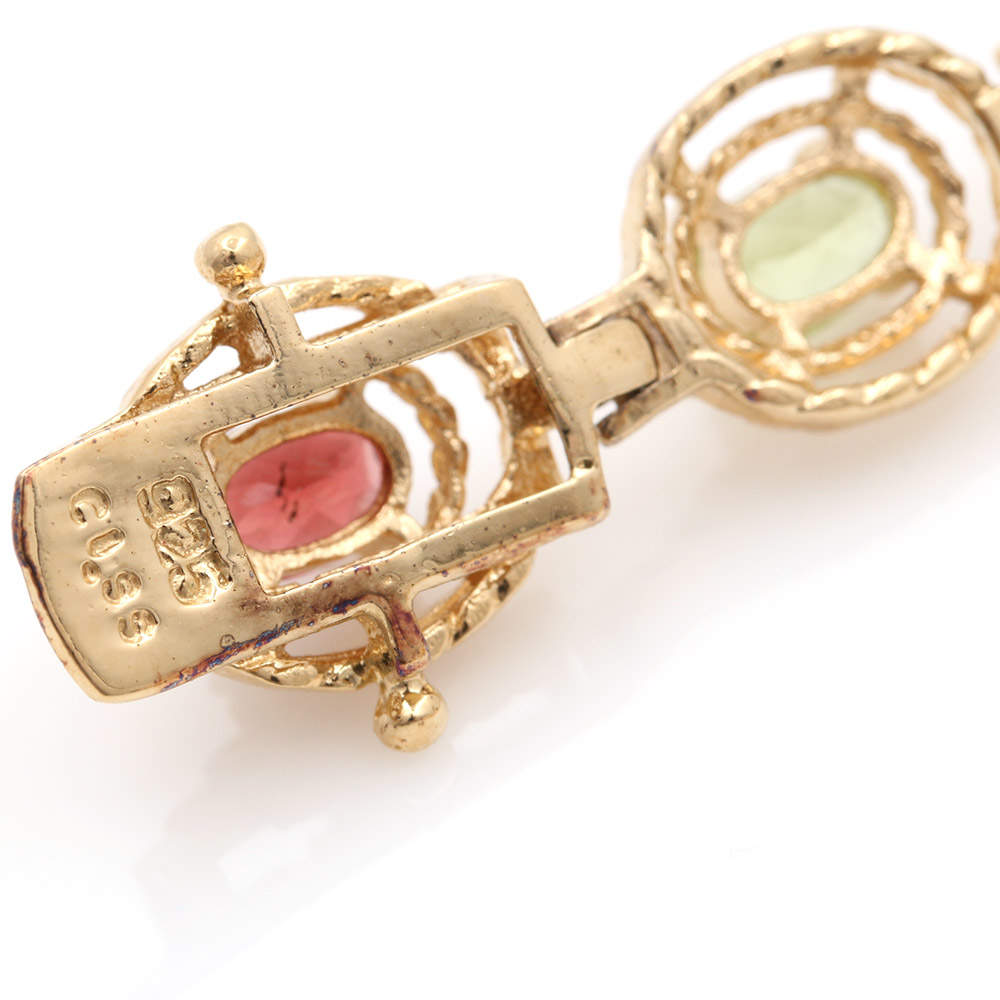 Gold Tone Sterling Silver Gemstone Bracelet