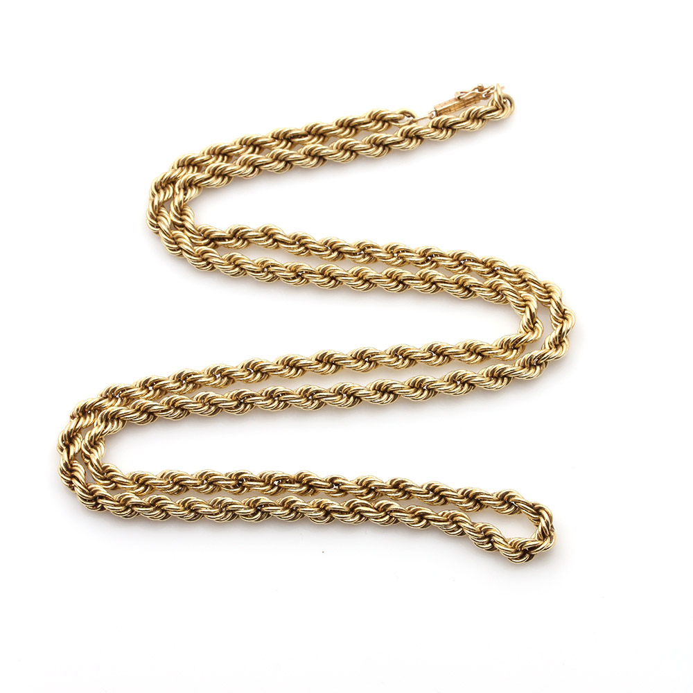 18K Yellow Gold Rope Chain