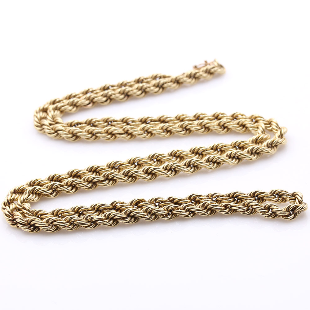 18K Yellow Gold Rope Chain