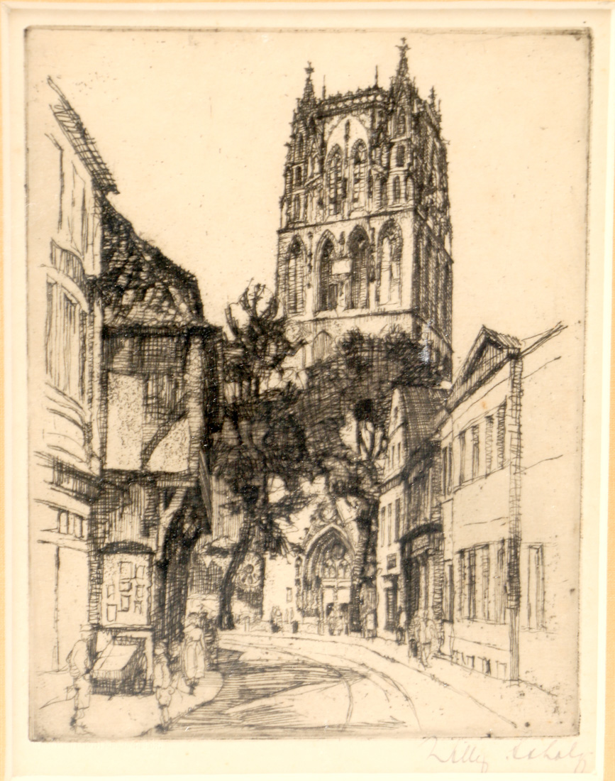 Cityscape Etchings by Willy Scholz and John Taylor Arms