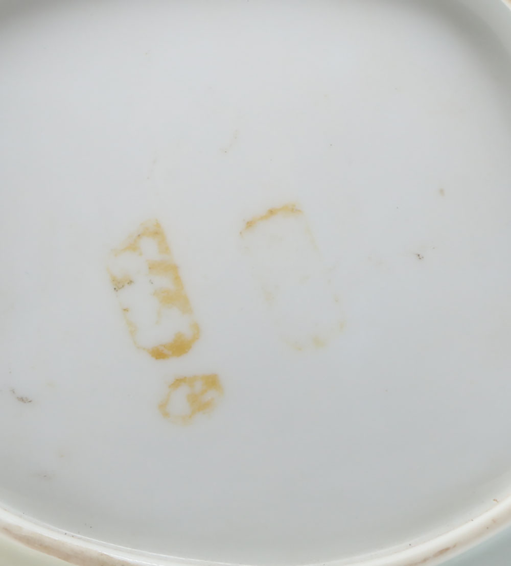 Antique  Flo Blue Plates and Porcelain Leaf Dish