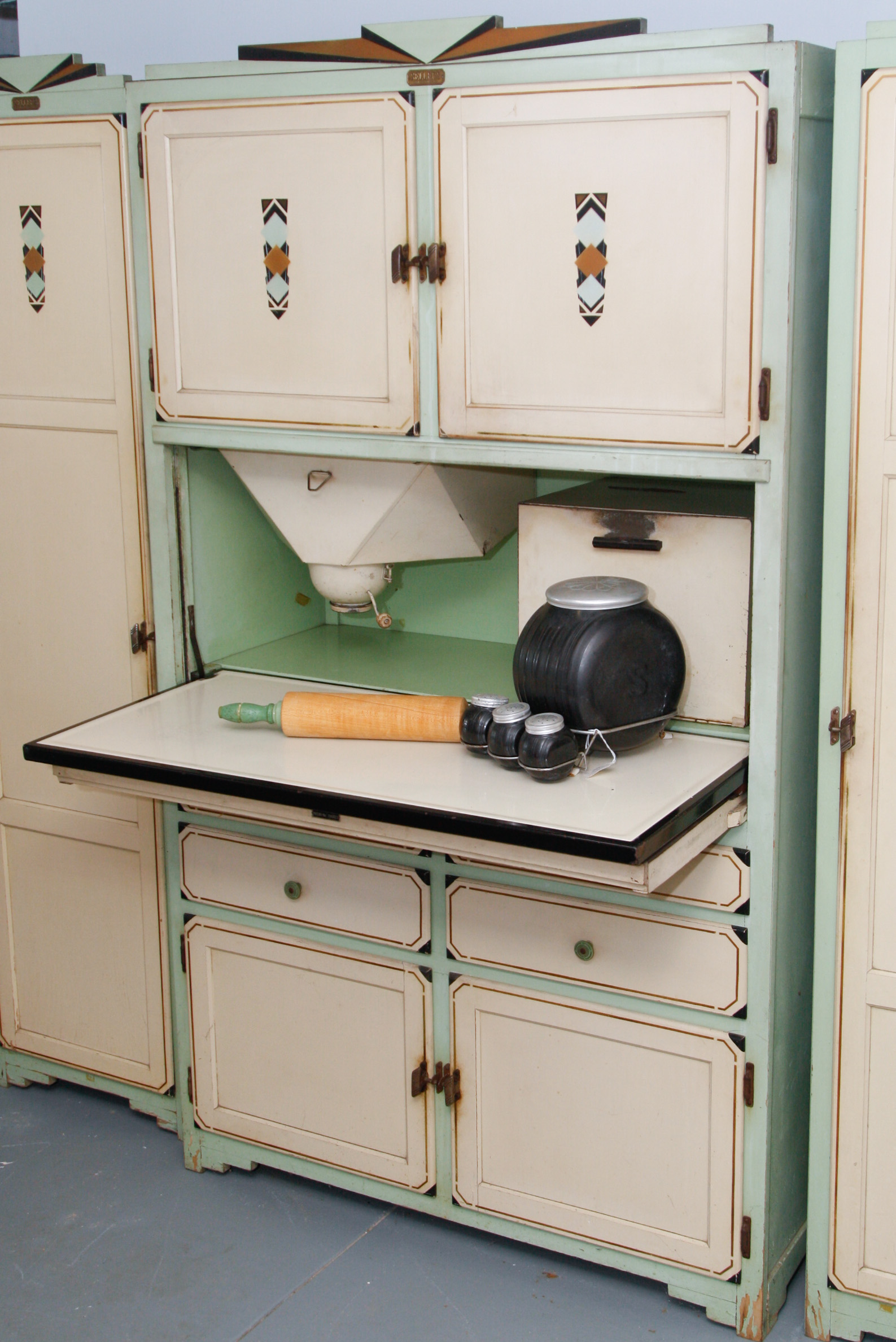 Antique Sellers Three-Piece Baker's Kitchen Wall Unit