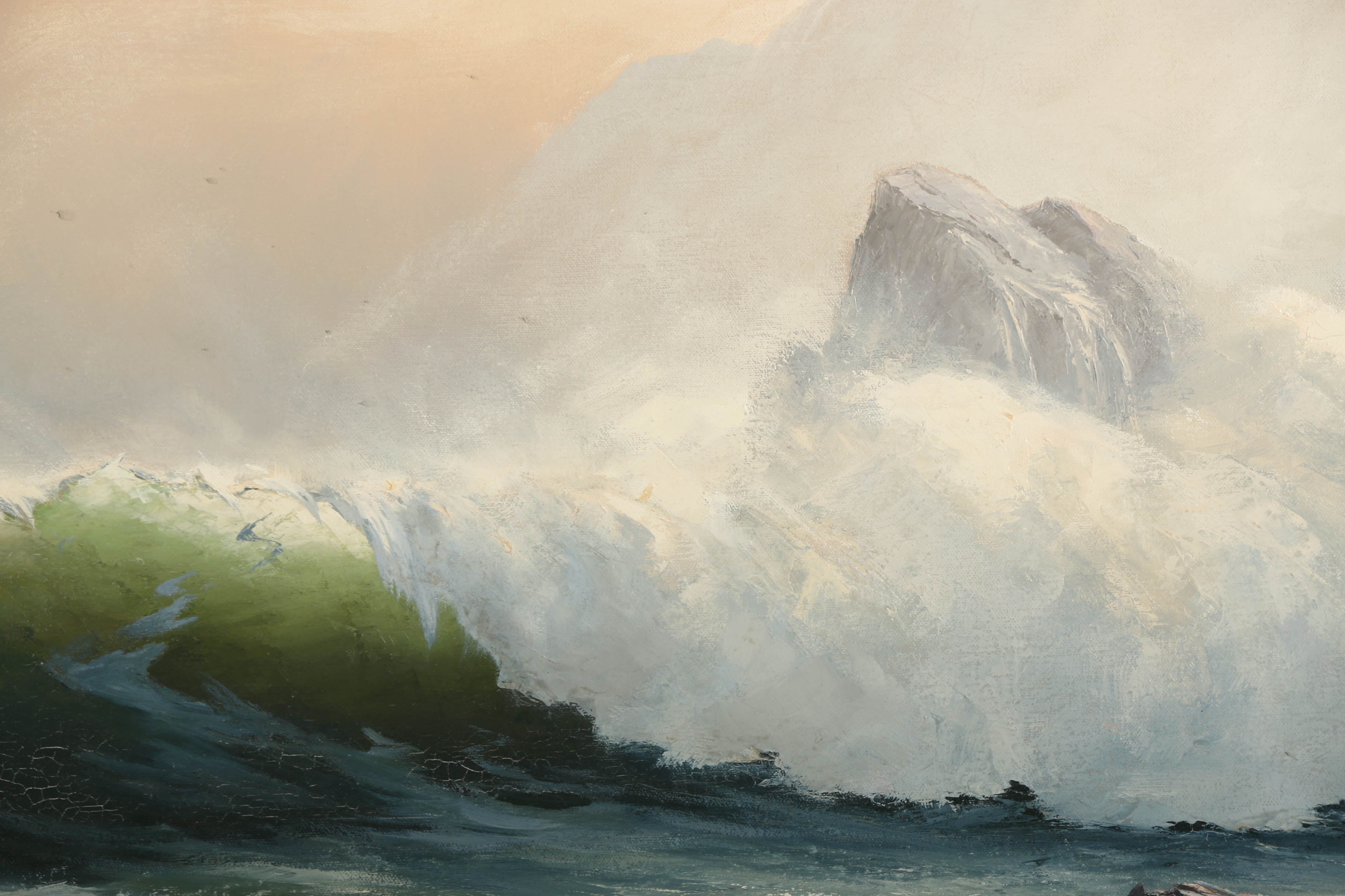 Ronald Moreton Oil Painting on Board "Pounding Surf"