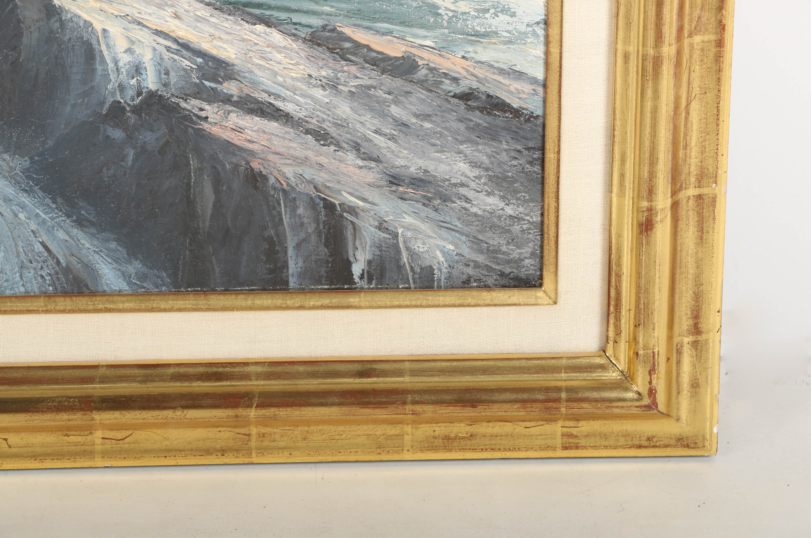 Ronald Moreton Oil Painting on Board "Pounding Surf"