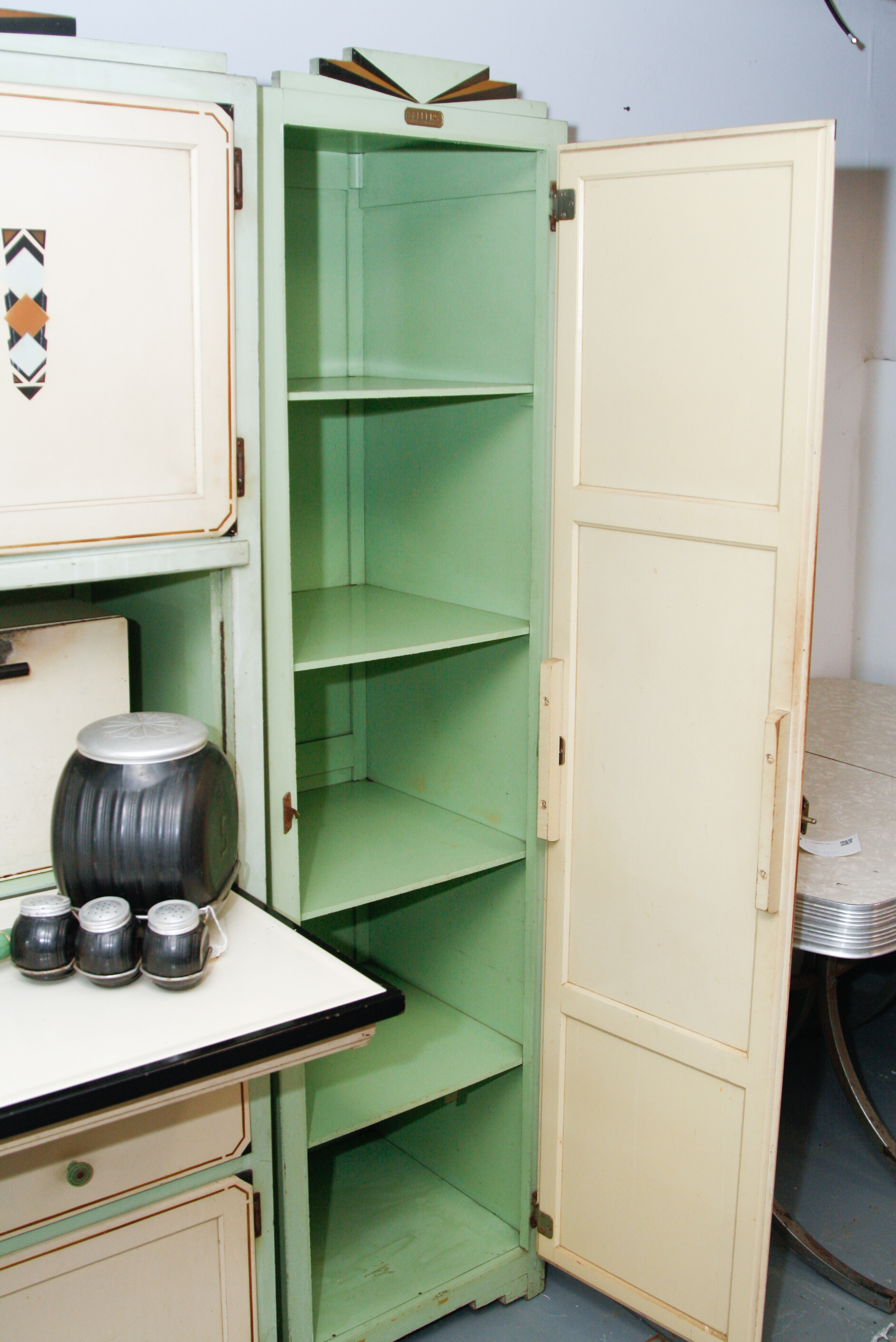 Antique Sellers Three-Piece Baker's Kitchen Wall Unit