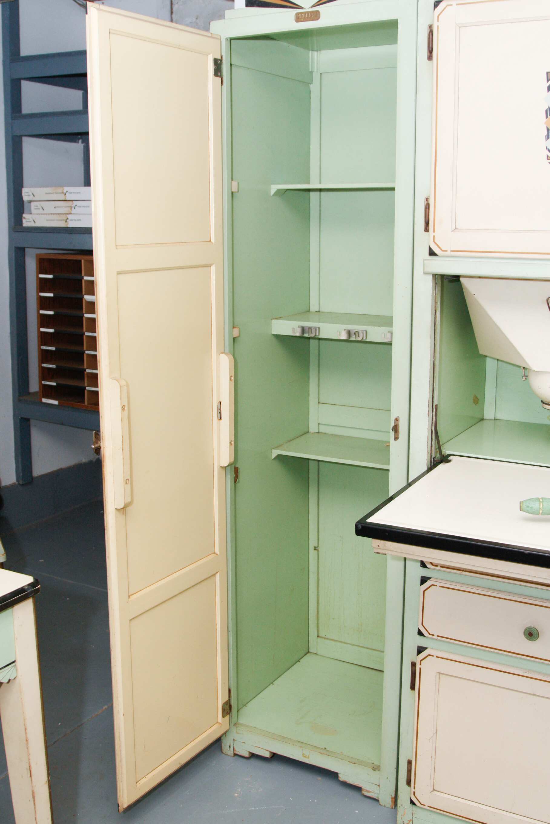 Antique Sellers Three-Piece Baker's Kitchen Wall Unit