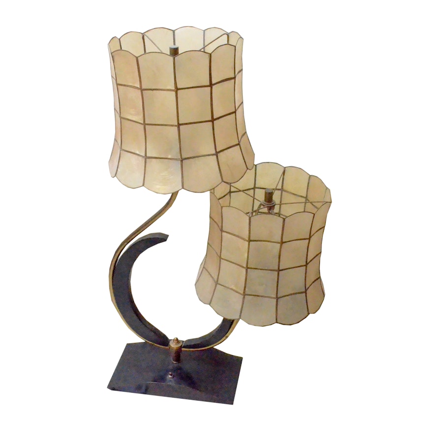 Mid Century Capiz Shell Table Lamp