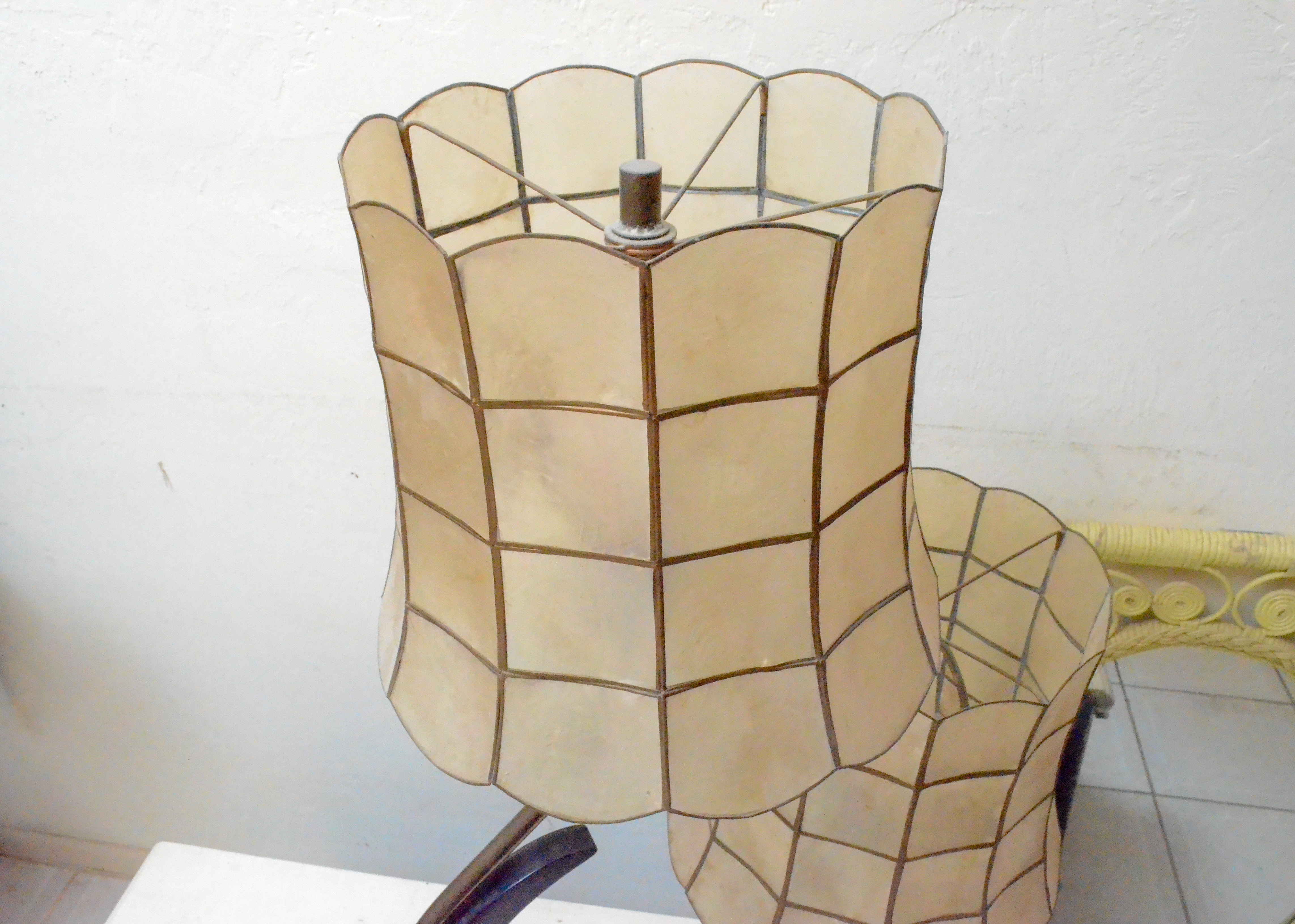 Mid Century Capiz Shell Table Lamp