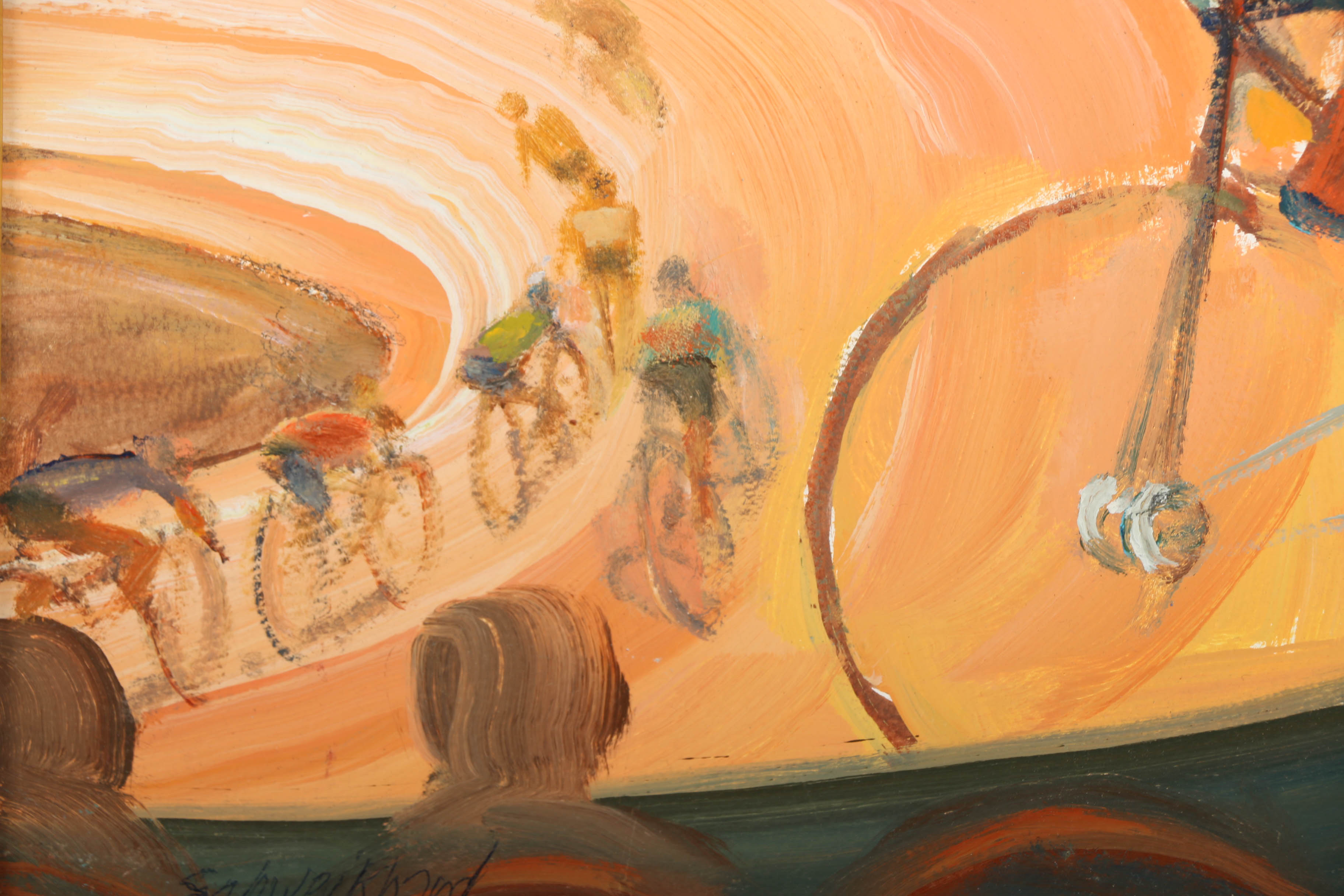 John Schweikhard Oil Painting on Board "Six Day"