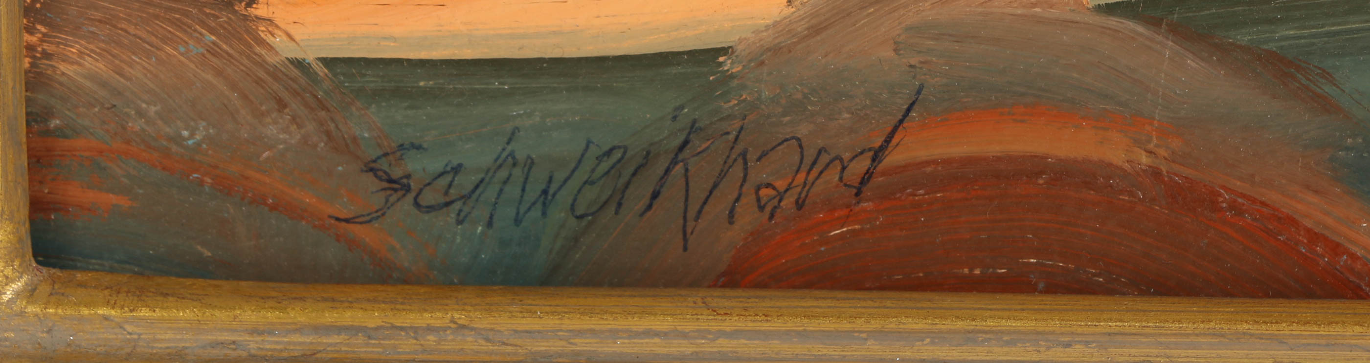 John Schweikhard Oil Painting on Board "Six Day"