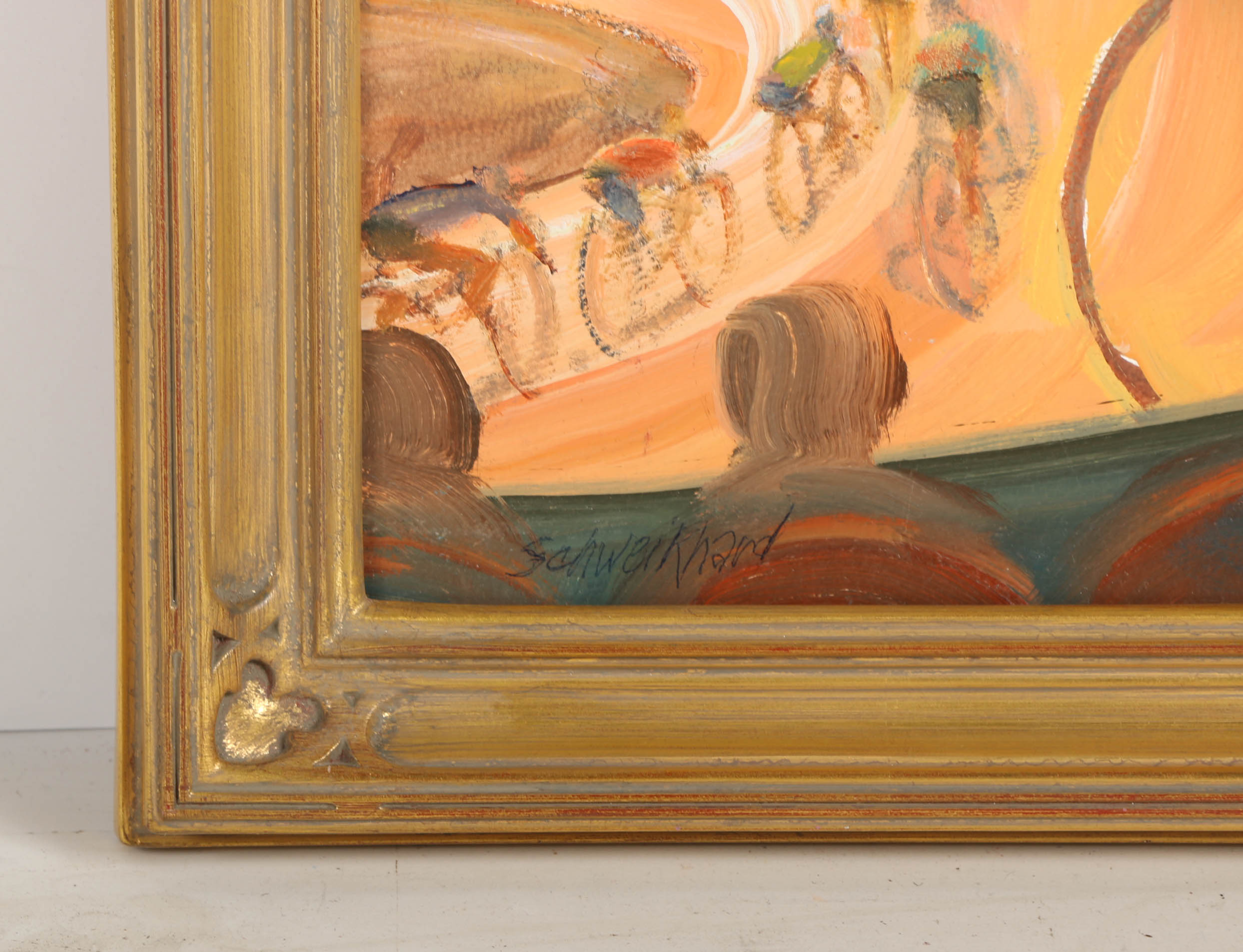 John Schweikhard Oil Painting on Board "Six Day"