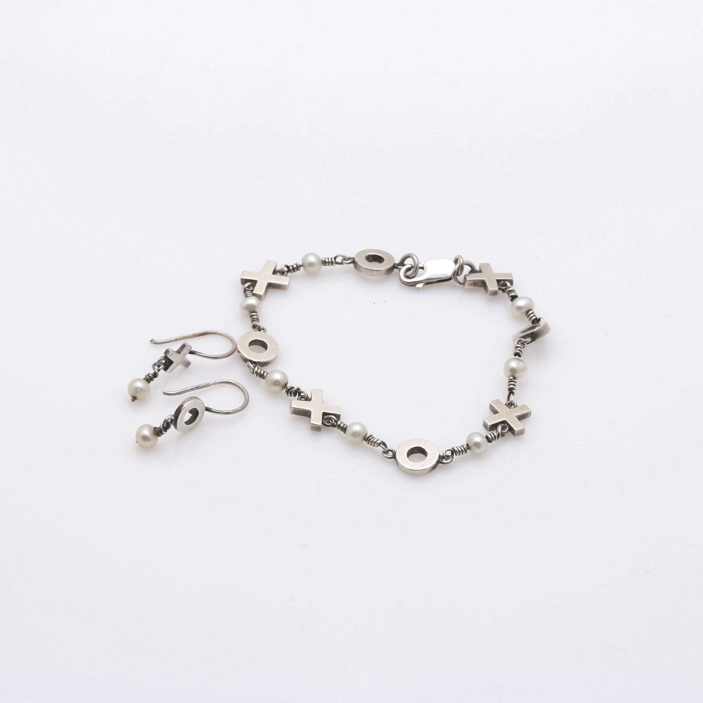 Sterling Silver Cultured Pearl Bracelets and Earrings