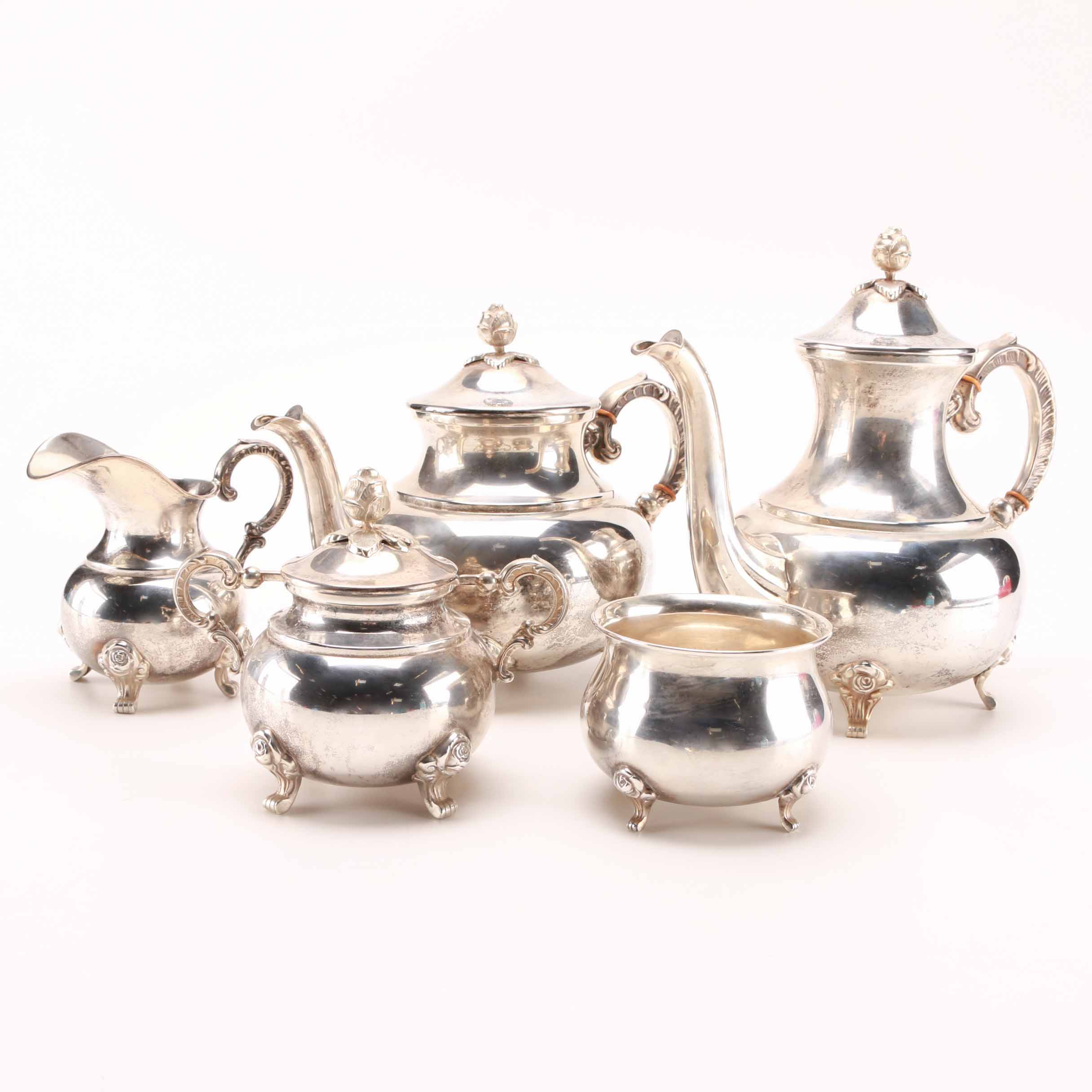 Handarbeit Sterling Silver Five-Piece Tea Service Set