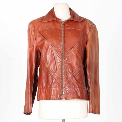 A Vintage Brown Leather Jacket A Vintage Brown Leather Jacket