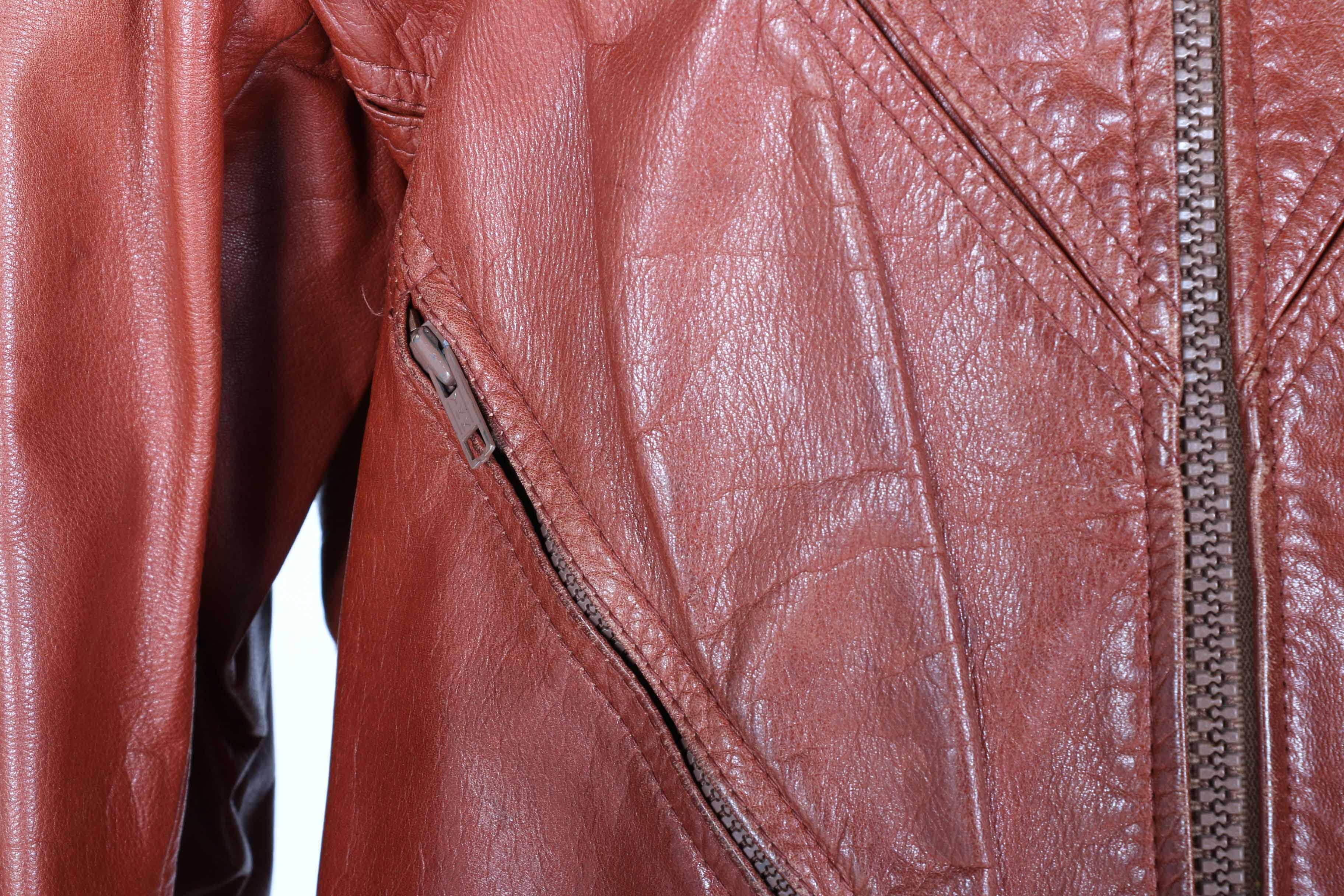 A Vintage Brown Leather Jacket