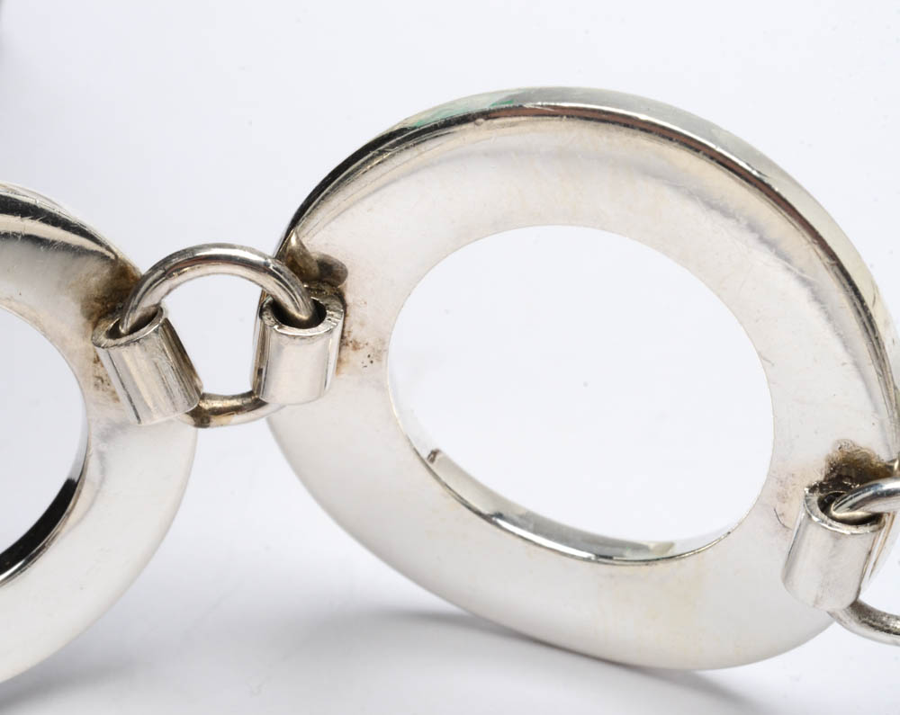 Sterling Silver Openwork Link Bracelet