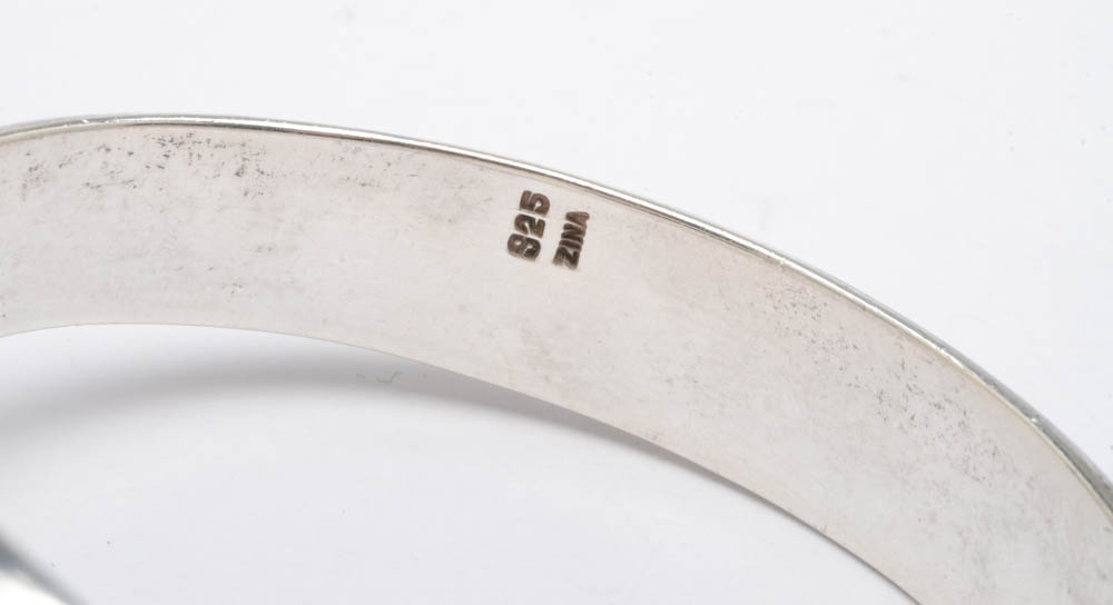 Zina Sterling Silver Hinged Openwork Bangle Bracelet