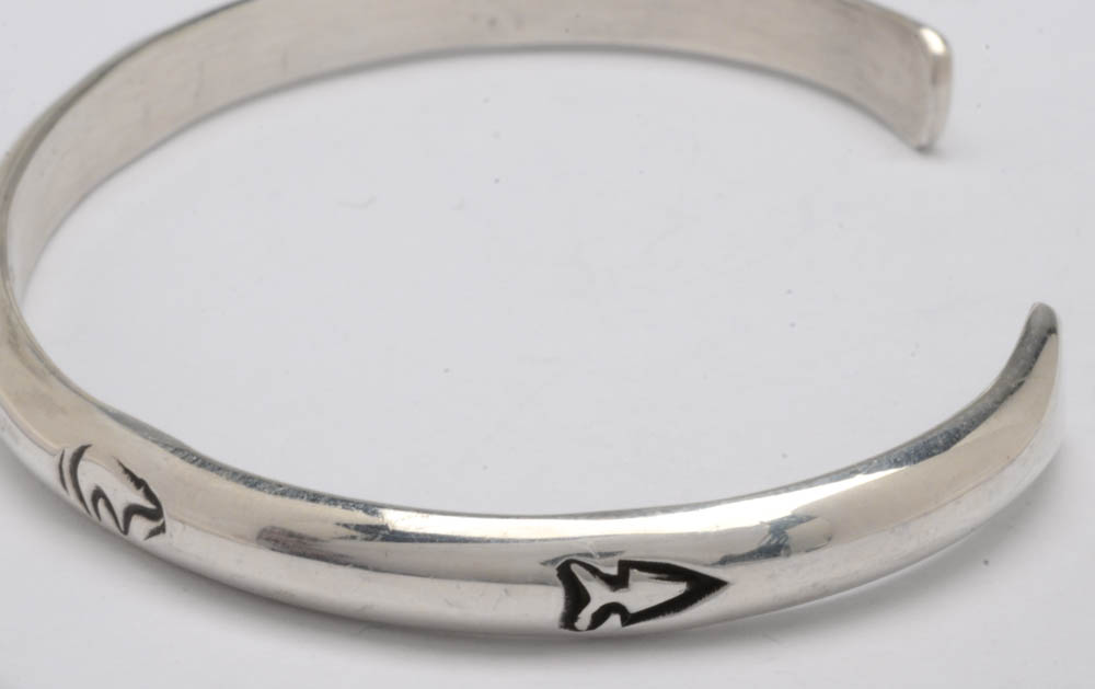 Raymond Yazzie Southwestern Native American Navajo Sterling Silver Cuff Bracelet