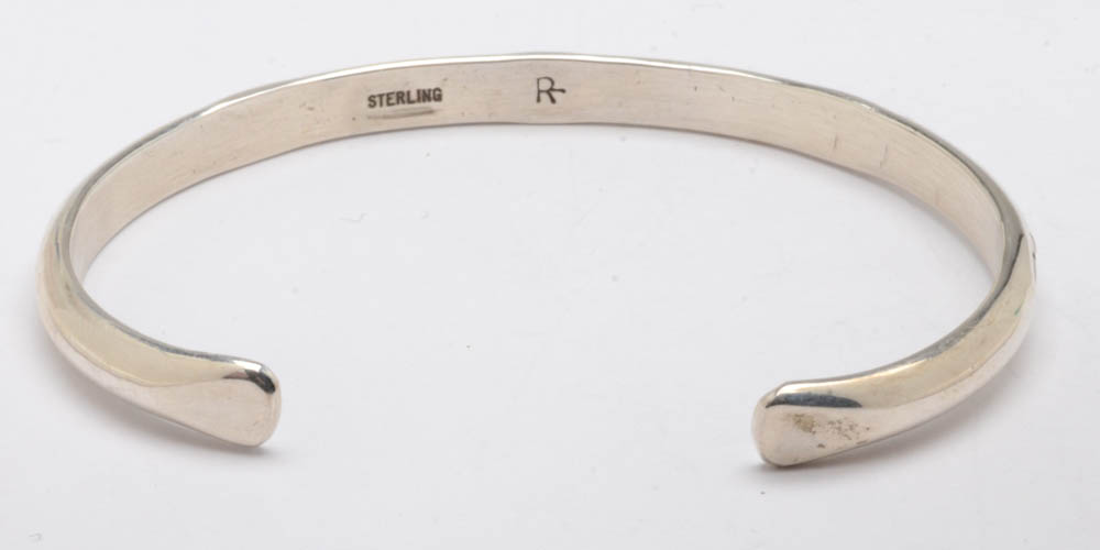 Raymond Yazzie Southwestern Native American Navajo Sterling Silver Cuff Bracelet