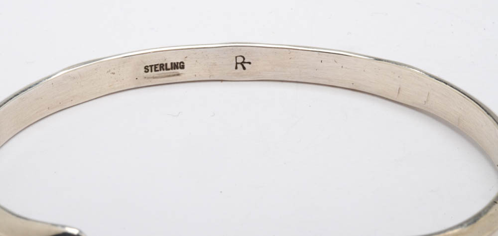 Raymond Yazzie Southwestern Native American Navajo Sterling Silver Cuff Bracelet