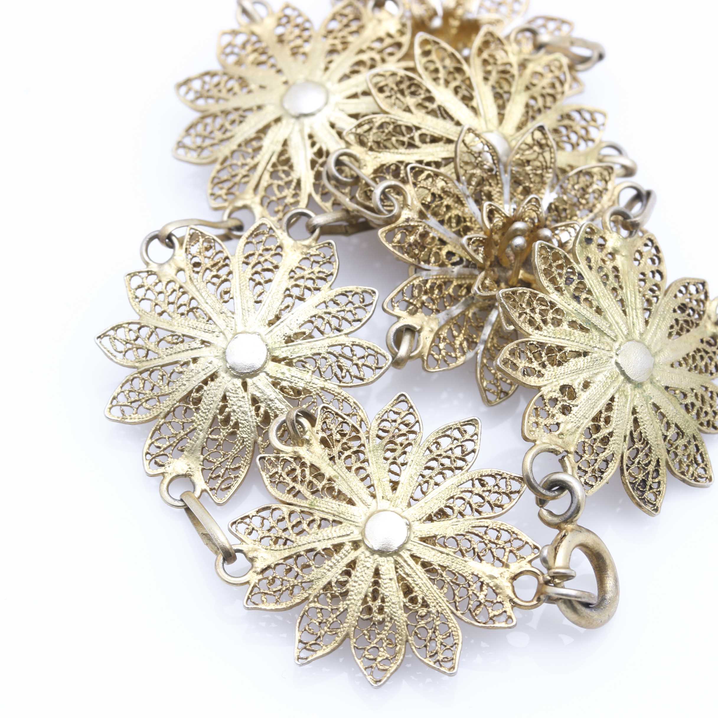 Silver Openwork Brooch and Bracelet