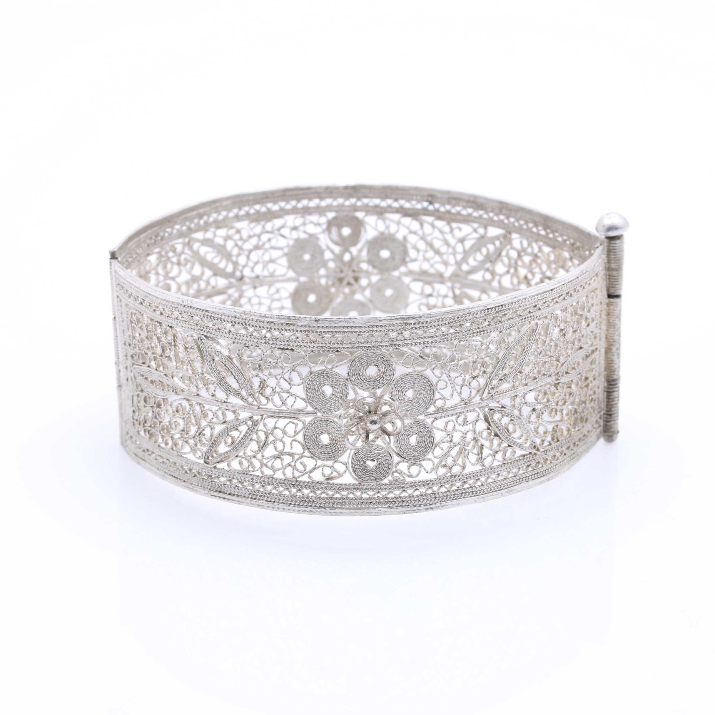 Silver Openwork Brooch and Bracelet