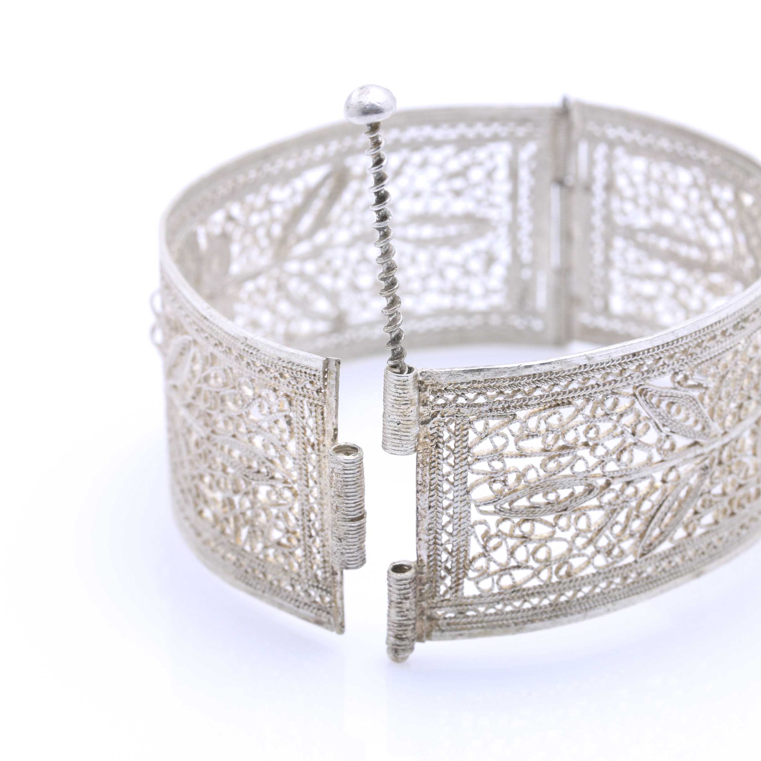 Silver Openwork Brooch and Bracelet