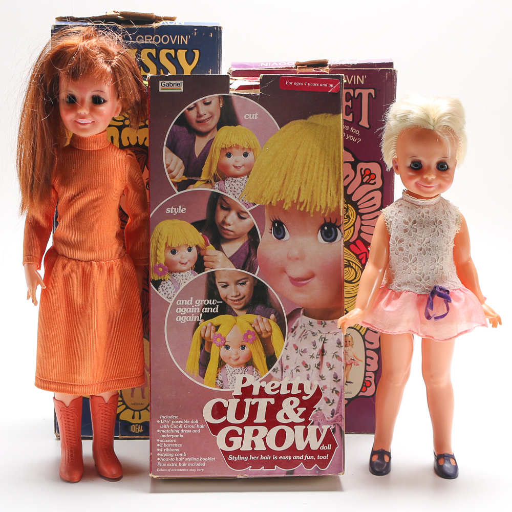 Vintage Hair-Growing Dolls Featuring 1970s Ideal "Movin' Groovin' Crissy"