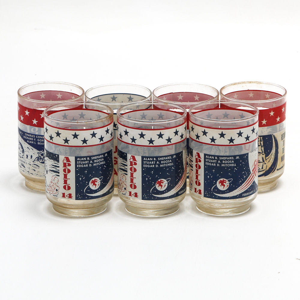 Vintage Apollo NASA Mission Libbey Glasses