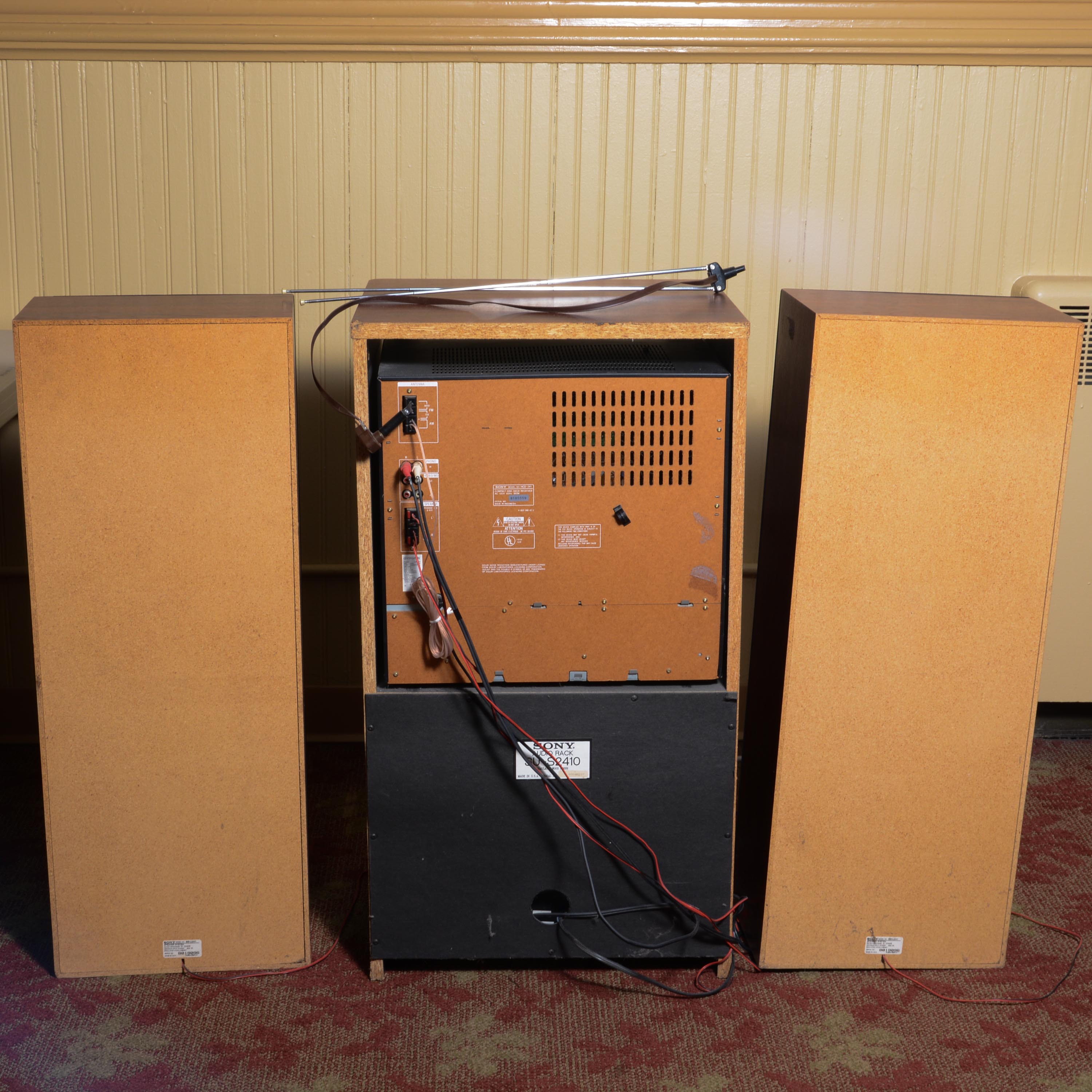 Sony Stereo Remote Control Hi-Fidelity System in Cabinet