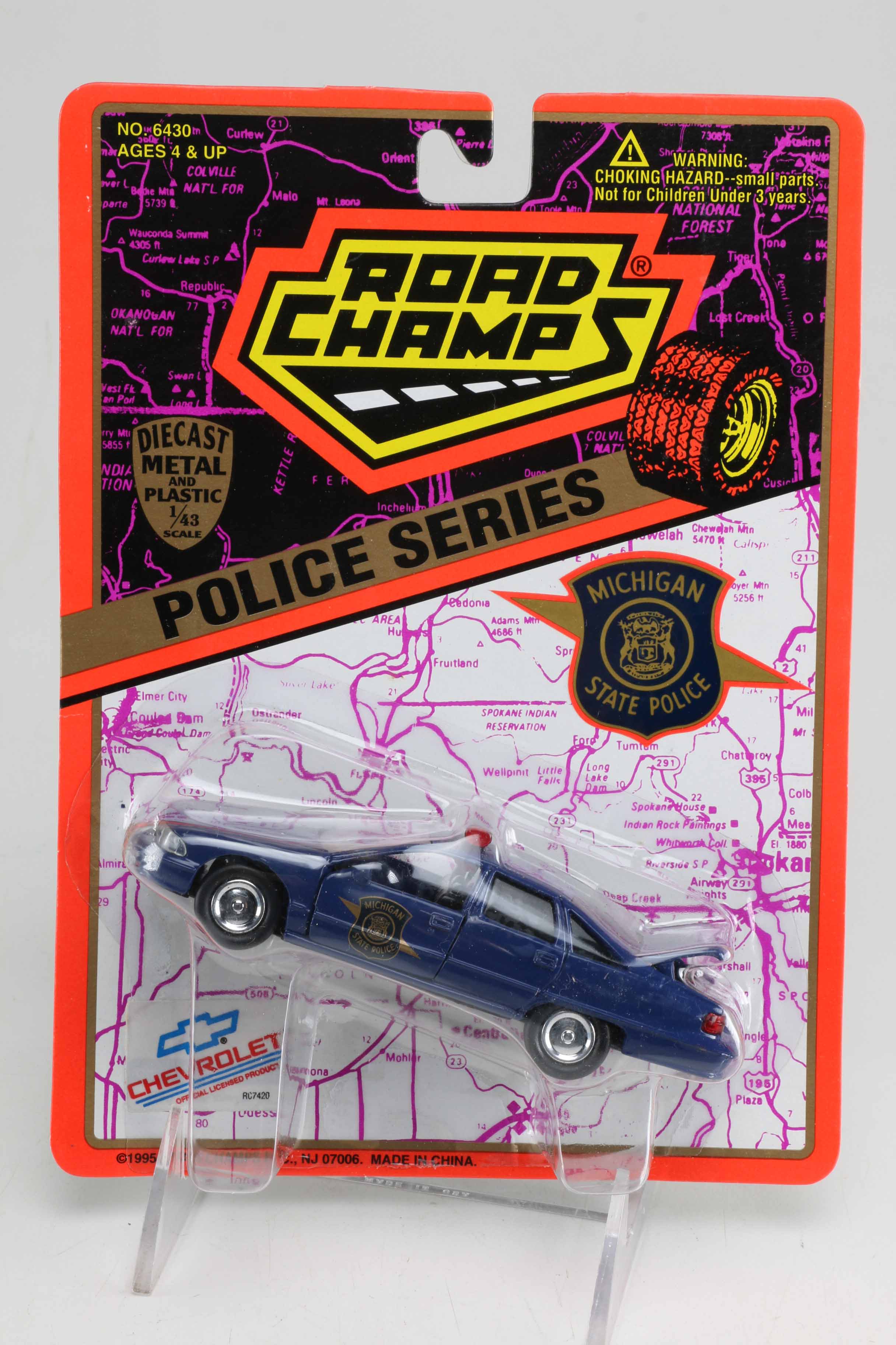 Assortment of Road Champs State Trooper Toy Cars