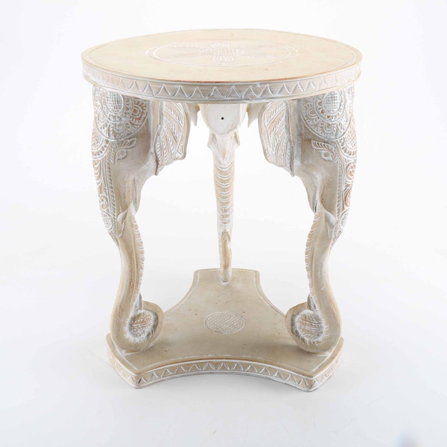 Indian Plaster Accent Table