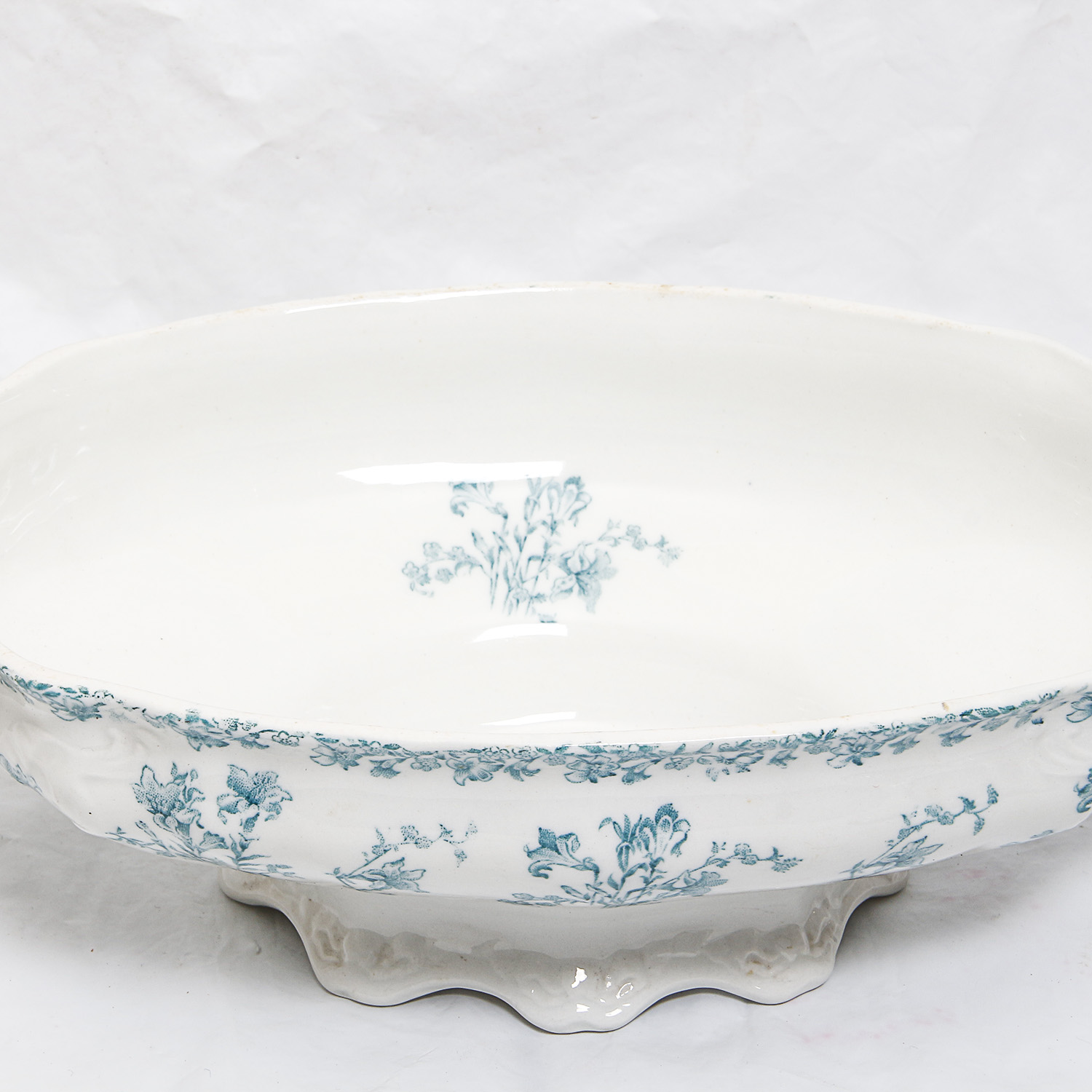 Vintage Hampton Blue and White Covered Serving Dish by New Wharf Pottery England