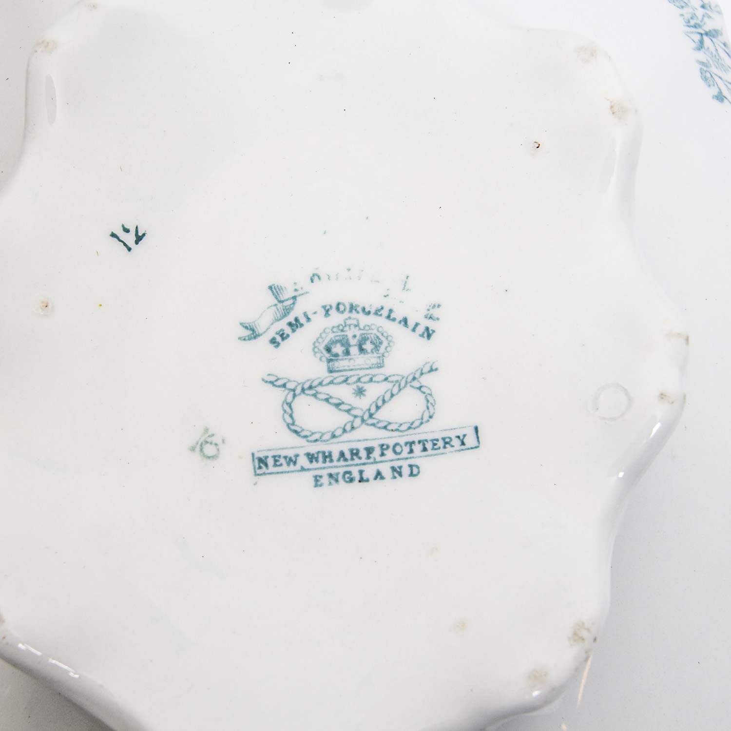 Vintage Hampton Blue and White Covered Serving Dish by New Wharf Pottery England