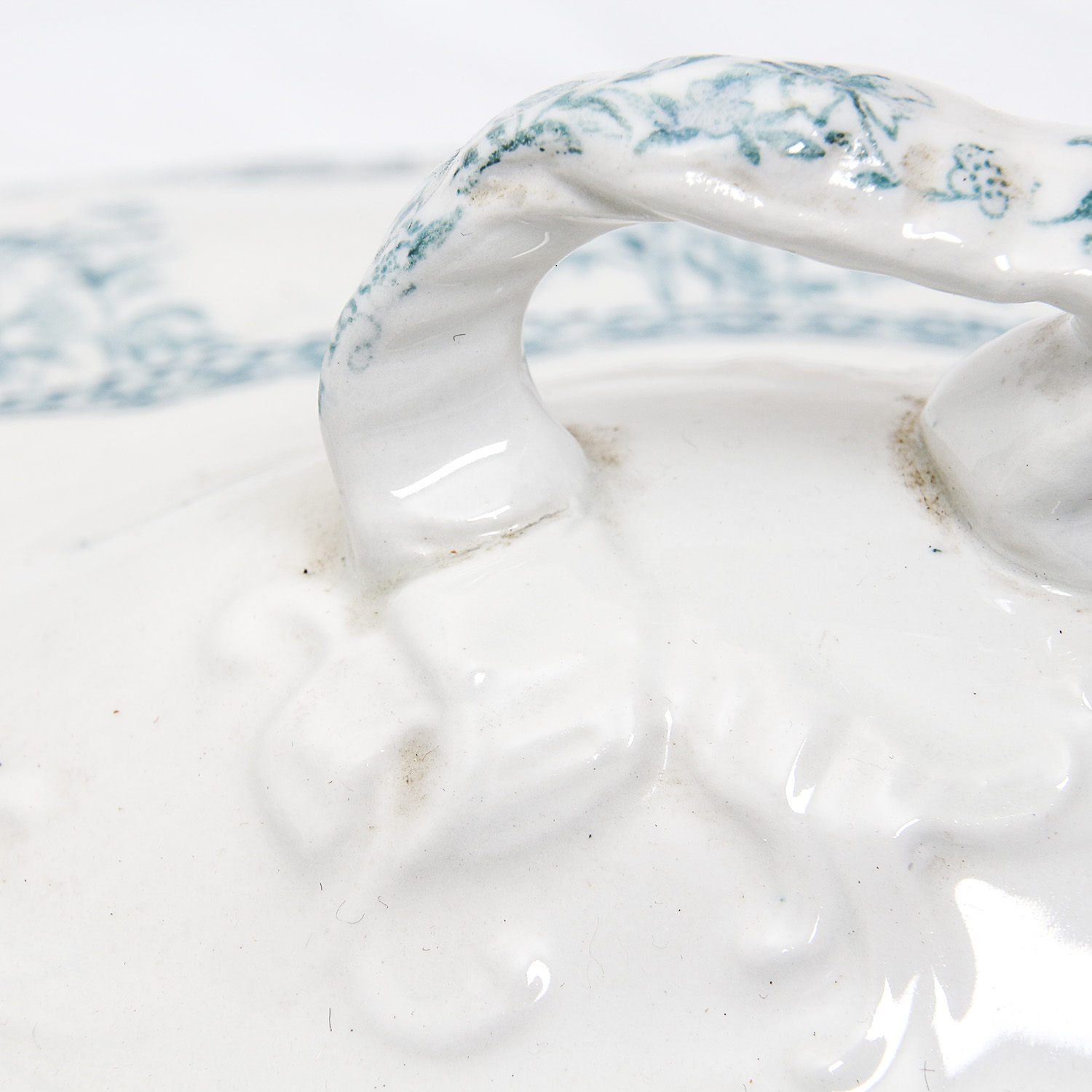 Vintage Hampton Blue and White Covered Serving Dish by New Wharf Pottery England