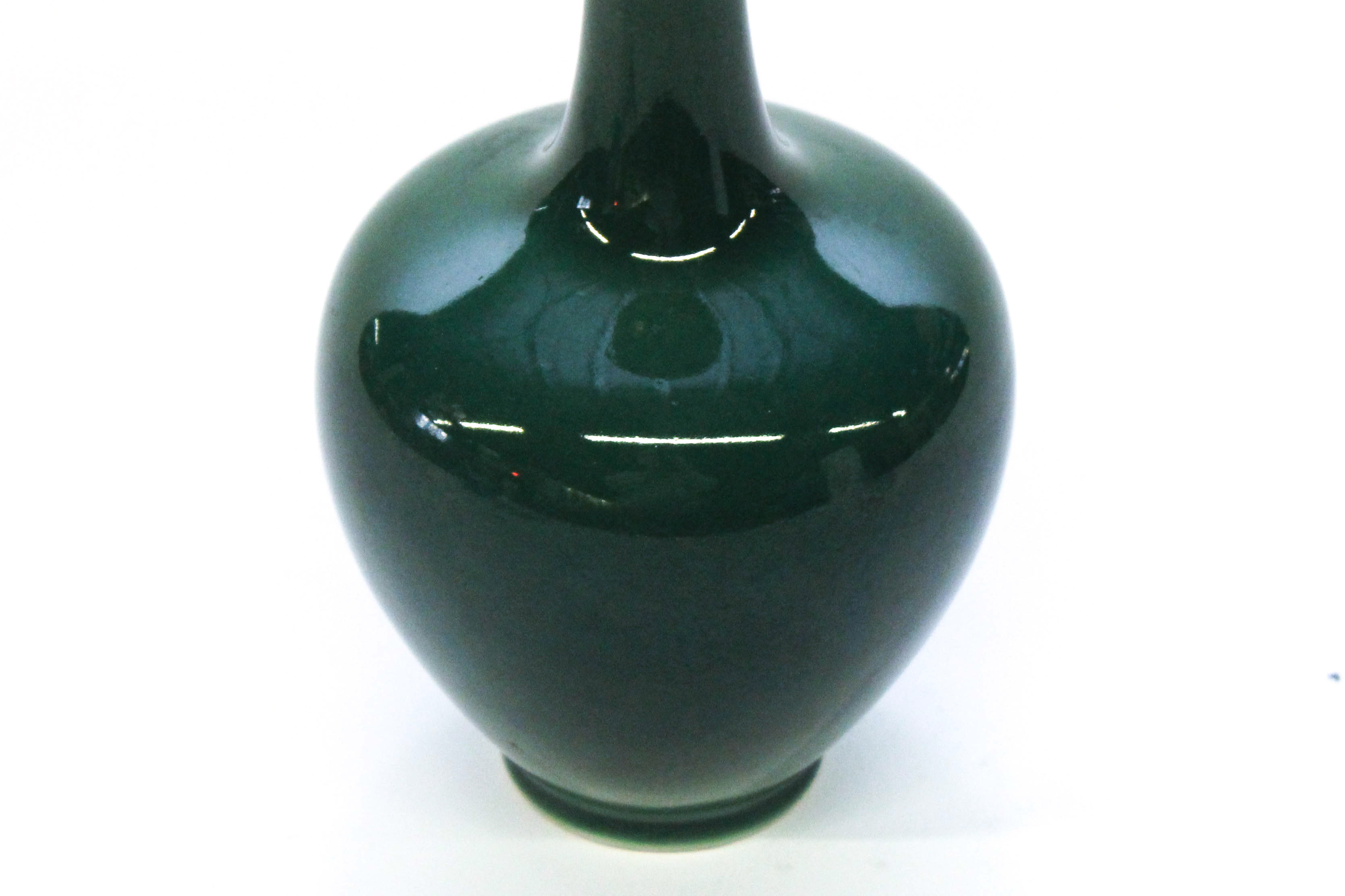 1886 Rookwood Pottery Large Dark Green Bud Vase