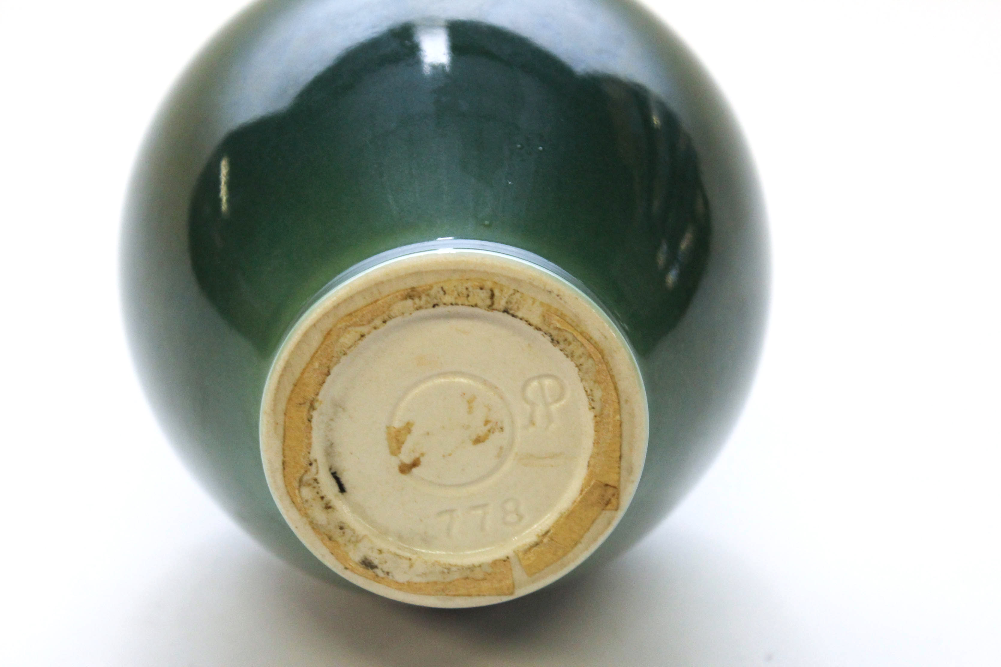 1886 Rookwood Pottery Large Dark Green Bud Vase