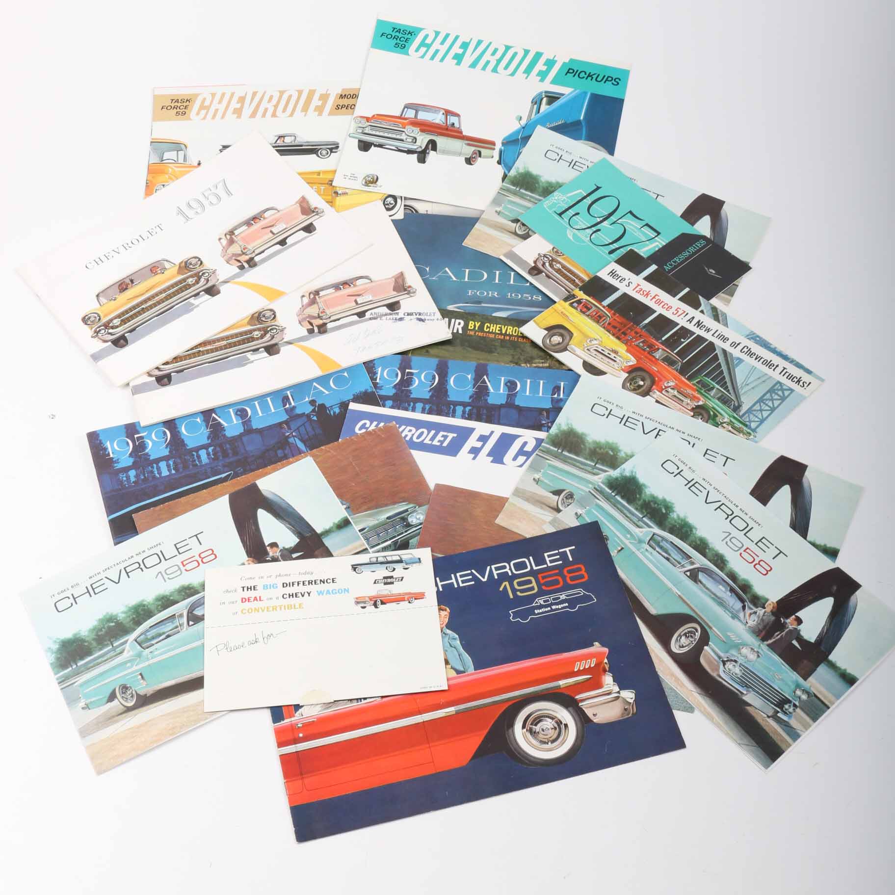 Circa 1960 Chevrolet and Cadillac Car Dealer Brochures
